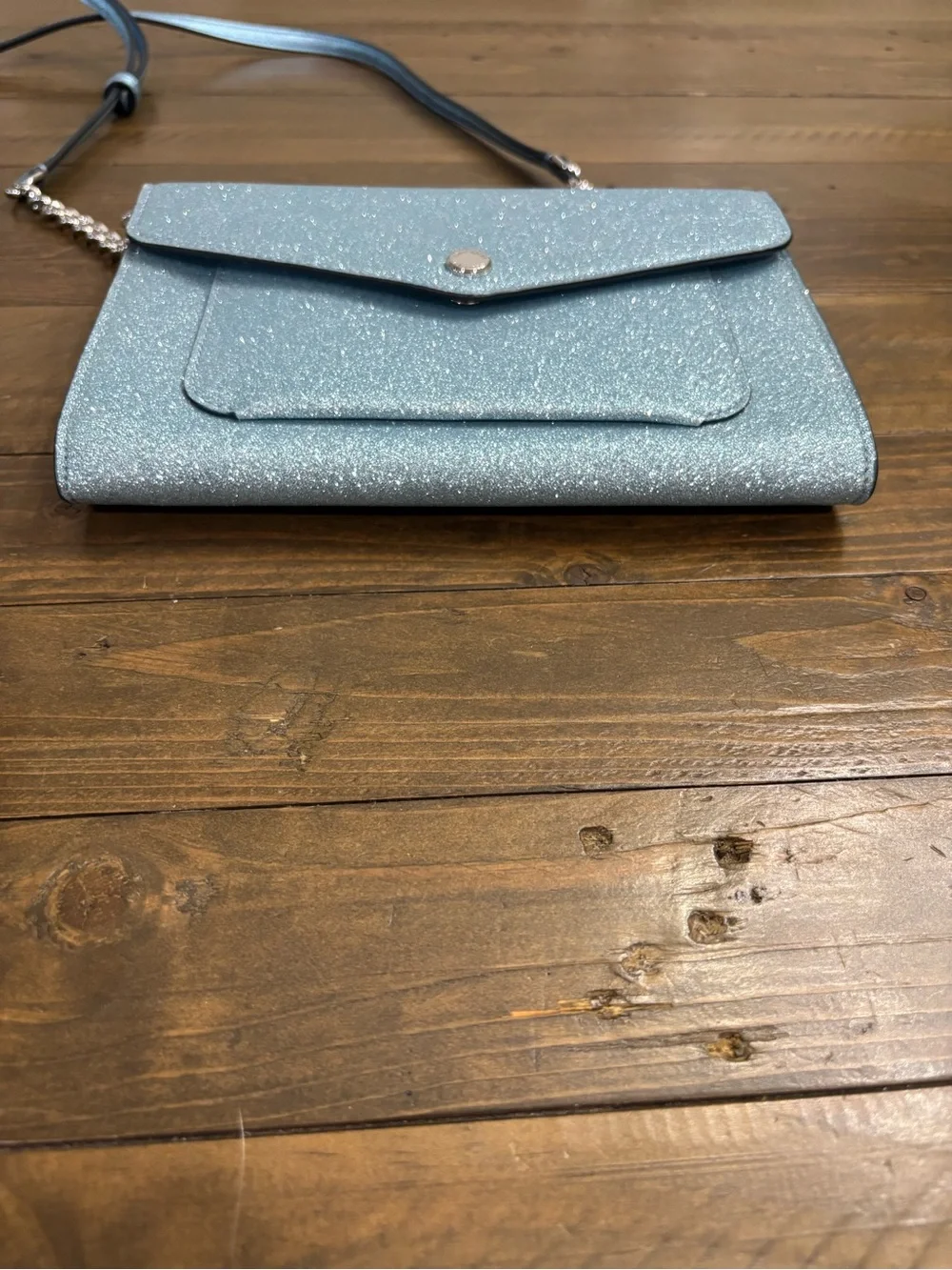 Kate Spade Glitter Flap Crossbody in Sparkling Blue